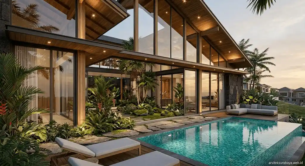 Jasa Arsitek Villa Mewah Modern Surabaya Barat